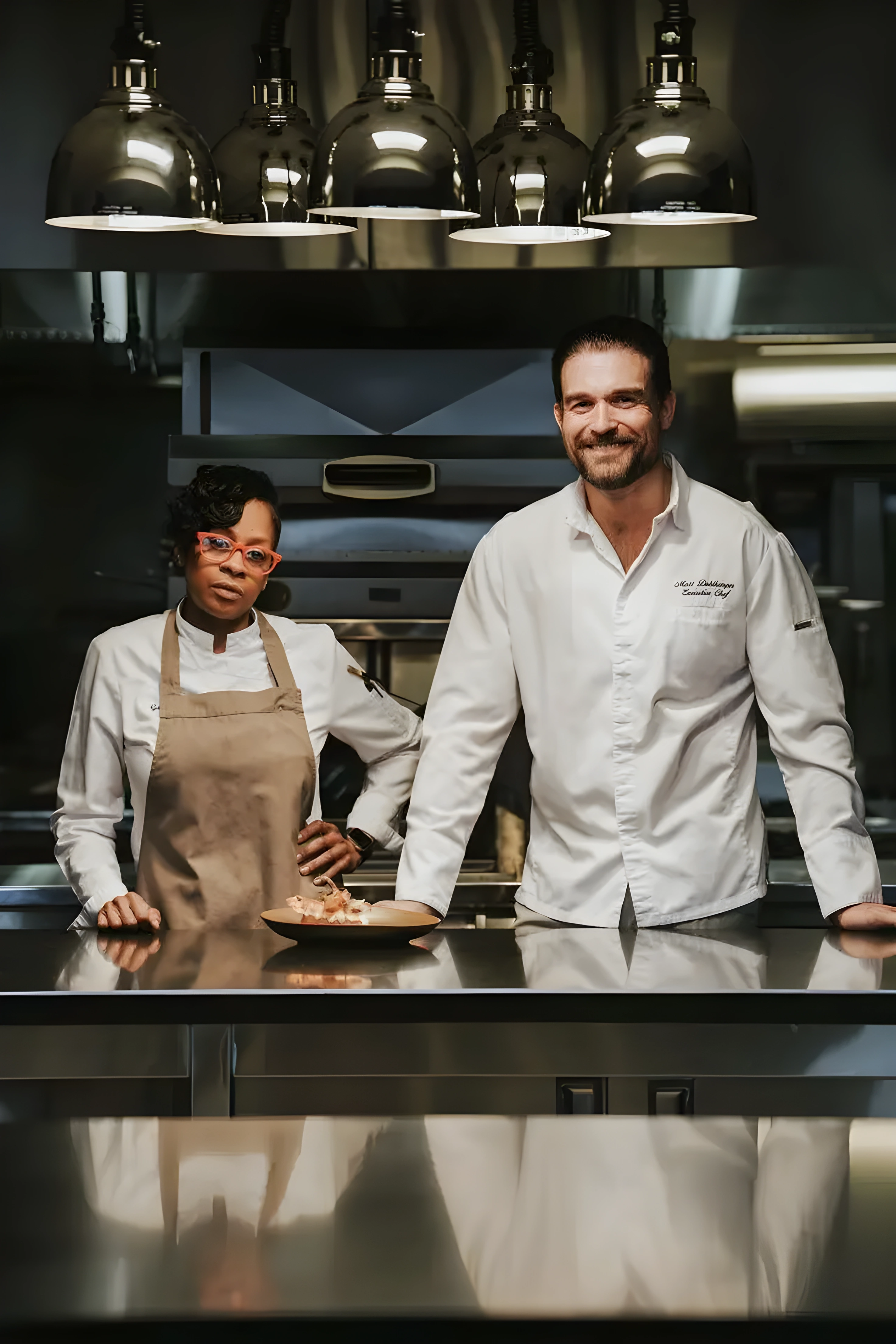 Professional chefs in a commercial kitchen